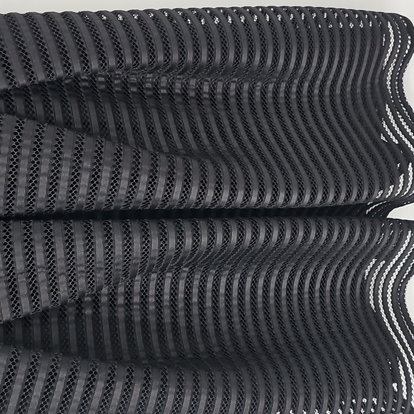 R&K Black Fit&Flare Sheer Eyelet Striped Overlay Sleeveless Cocktail Dress - Picture 6 of 14